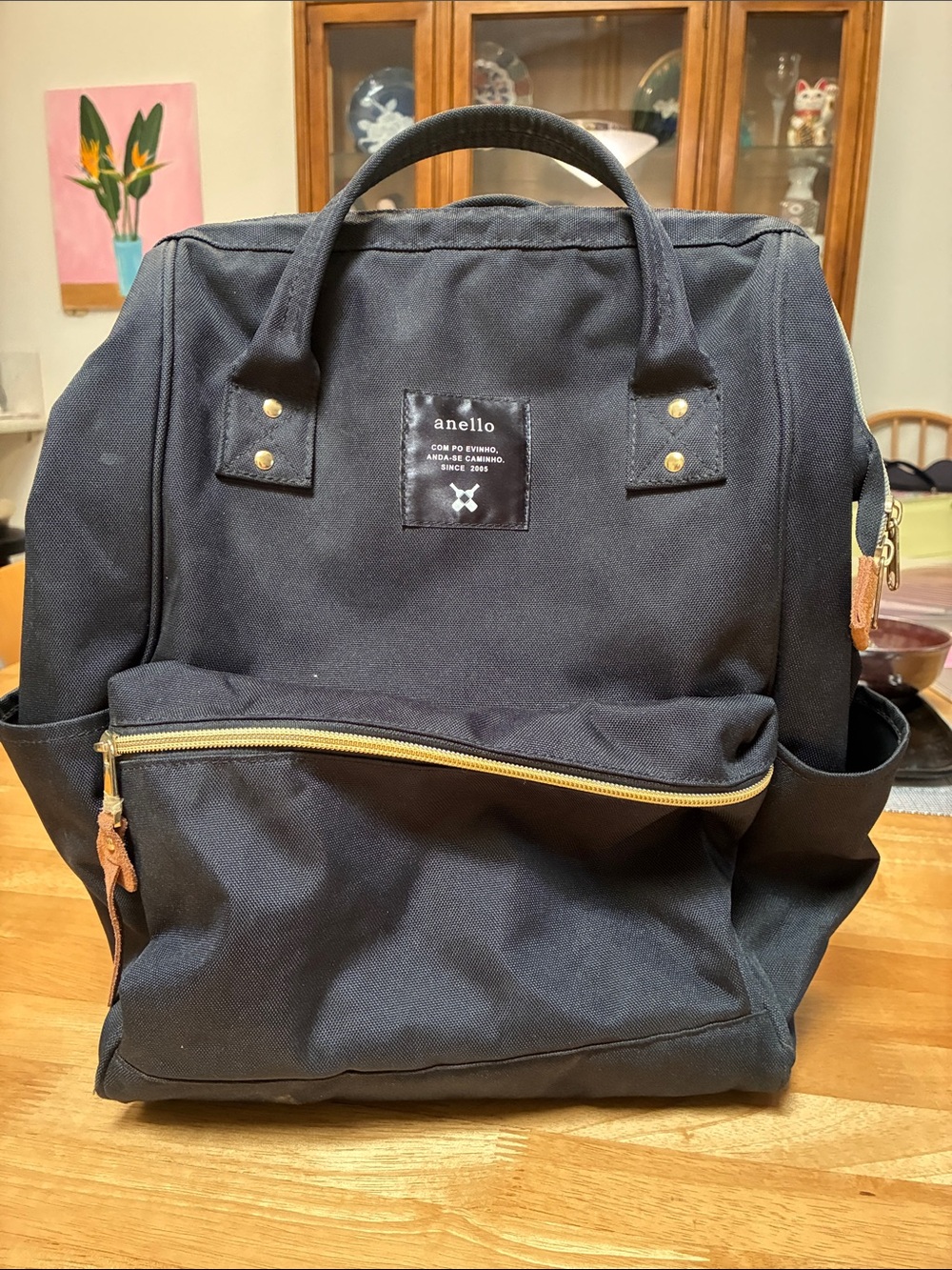 Anello Black Canvas Backpack for Everyday Commuter
